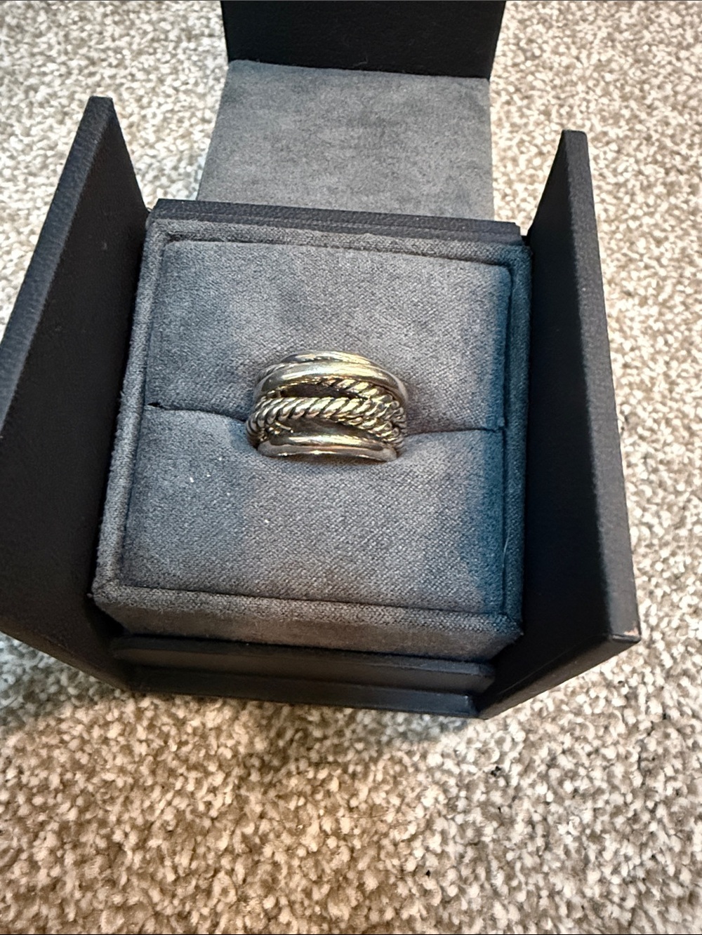 David Yurman Large Crossover Ring Size 5